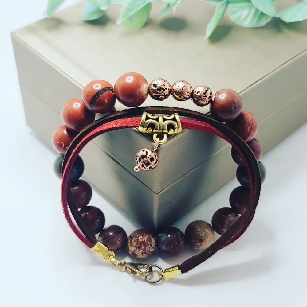 Red Jasper set of 2 Bracelets